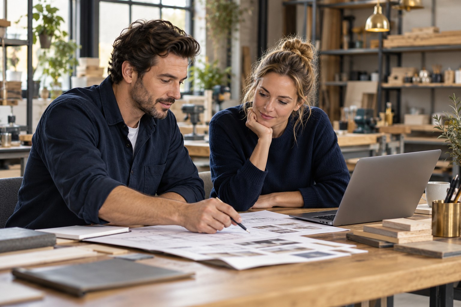 Illustratie: ondernemers bespreken hun bedrijfsfinanciering